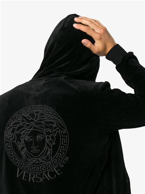 velour hoodie versace|Versace sweatshirt.